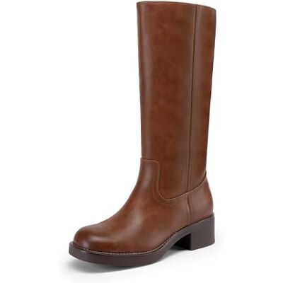 DREAM PAIRS Bottes Femme et Bottines Hautes Classiques au Style Épuré, Bout Carré avec Talon Bloc Bas Confortable, Polyvalentes et Adaptées à Toutes Les Saisons,Size 41.5,Marron Clair,DWUMKB2539 - Publicité DREAM PAIRS Bottes Femme et Bottines Hautes Classiques au Style Épuré, Bout Carré avec Talon Bloc Bas Confortable, Polyvalentes et Adaptées à Toutes Les Saisons,Size 41.5,Marron Clair,DWUMKB2539 - Publicité