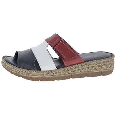 Andrea Conti Mules pour Femme, Bleu Blanc Piment, 38 EU - Publicité Andrea Conti Mules pour Femme, Bleu Blanc Piment, 38 EU - Publicité