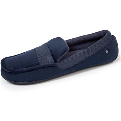 Isotoner Chaussons pantoufles Mocassins homme ultra confortables et légers, 46, marine chevrons - Publicité Isotoner Chaussons pantoufles Mocassins homme ultra confortables et légers, 46, marine chevrons - Publicité