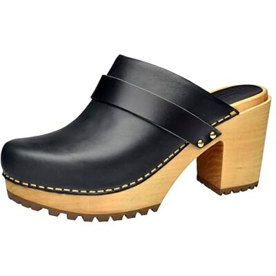 Sanita Matériau supérieur. Revêtement en cuir taco 8 cm, Noir , 38 EU - Publicité Sanita Matériau supérieur. Revêtement en cuir taco 8 cm, Noir , 38 EU - Publicité