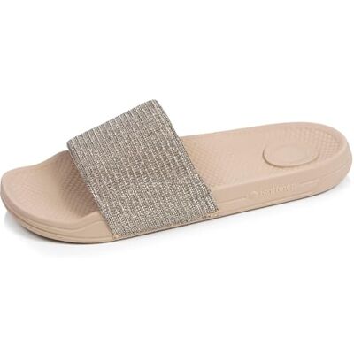 Isotoner Mules Claquettes Femme Semelle Confortable et légère, Sandale de Plage, Piscine, 39, Beige Strass - Publicité Isotoner Mules Claquettes Femme Semelle Confortable et légère, Sandale de Plage, Piscine, 39, Beige Strass - Publicité