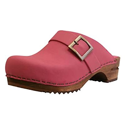 Sanita Urban Sabots Ouverts Produit Original Fabriqué à la Main pour Femme Sabots en Cuir avec Semelle en Bois Rose 41 EU - Publicité Sanita Urban Sabots Ouverts Produit Original Fabriqué à la Main pour Femme Sabots en Cuir avec Semelle en Bois Rose 41 EU - Publicité