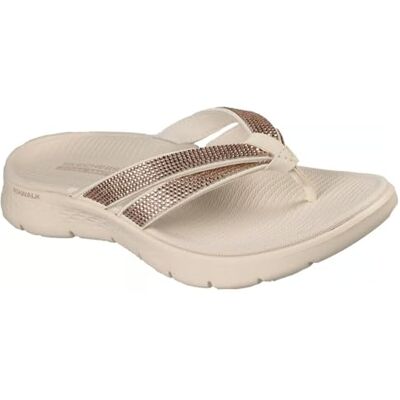 Skechers GO WALK Flex Lindsey Tongs pour femme 40 UE végétaliennes avec semelle Goga Mat® et rembourrage ULTRA GO®, légères avec détails en strass - Publicité Skechers GO WALK Flex Lindsey Tongs pour femme 40 UE végétaliennes avec semelle Goga Mat® et rembourrage ULTRA GO®, légères avec détails en strass - Publicité