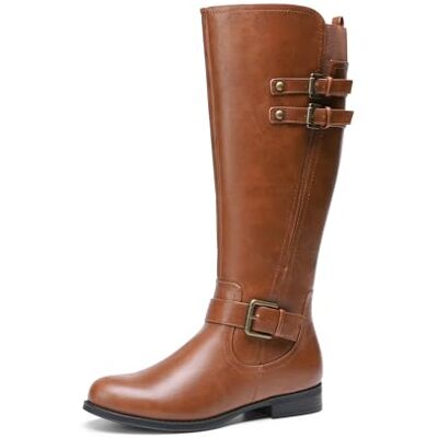 DREAM PAIRS Bottes Hautes Femme Style Motard avec Fermeture Éclair Latérale, Faciles à Enfiler et Élégantes - Publicité DREAM PAIRS Bottes Hautes Femme Style Motard avec Fermeture Éclair Latérale, Faciles à Enfiler et Élégantes - Publicité