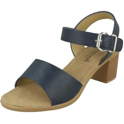 Spot On Savannah F12079 Mule à talon moyen avec boucle et sangle de cheville pour femme, bleu marine, 38 EU - Publicité Spot On Savannah F12079 Mule à talon moyen avec boucle et sangle de cheville pour femme, bleu marine, 38 EU - Publicité