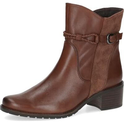 CAPRICE Bottines femme à boucle à talon bloc, Marron (Cognac Comb), 38,5 EU - Publicité CAPRICE Bottines femme à boucle à talon bloc, Marron (Cognac Comb), 38,5 EU - Publicité