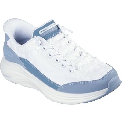 Skechers Femme Contour Foam in Motion Slip-in ENTRAINEUSE, White Mesh Lt Blue Duraleather Trim, 38 EU - Publicité Skechers Femme Contour Foam in Motion Slip-in ENTRAINEUSE, White Mesh Lt Blue Duraleather Trim, 38 EU - Publicité