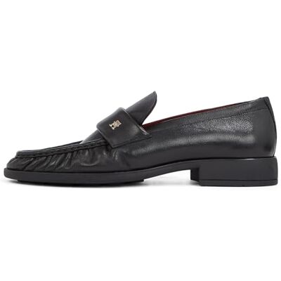 Tommy Hilfiger Mocassins Femme Soft Nappa Pleated Toe Petit Talon, Noir (Black), 36 - Publicité Tommy Hilfiger Mocassins Femme Soft Nappa Pleated Toe Petit Talon, Noir (Black), 36 - Publicité