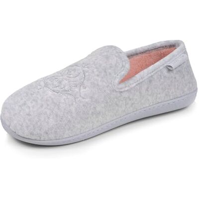 Isotoner Chaussons pantoufles Charentaises femme velours semelle ergonomique mousse à mémoire forme, 41, gris chiné - Publicité Isotoner Chaussons pantoufles Charentaises femme velours semelle ergonomique mousse à mémoire forme, 41, gris chiné - Publicité