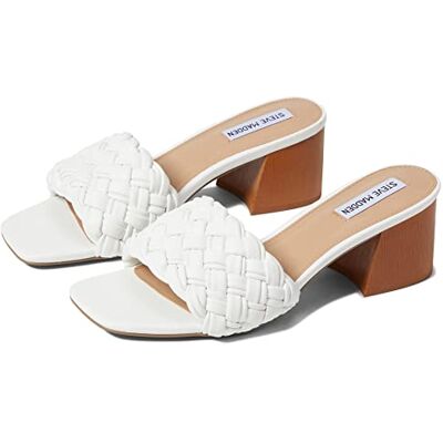 Steve Madden Incentive Sandals for Women Man Made Lining, Slip-On Style, and Square Open Toe White 6.5 M - Publicité Steve Madden Incentive Sandals for Women Man Made Lining, Slip-On Style, and Square Open Toe White 6.5 M - Publicité