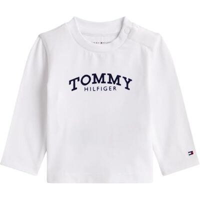 Tommy Hilfiger Newborn MONOTYPE Logo Tee L/S KN0KN02147 White (White) 9 Month - Publicité Tommy Hilfiger Newborn MONOTYPE Logo Tee L/S KN0KN02147 White (White) 9 Month - Publicité