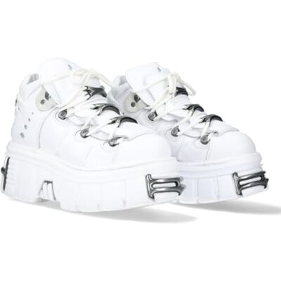 New Rock Chaussures avec semelle Tower Unisexe Lacets Blanc Cuir White Boots Leather Shoelaces , blanc, 37 EU - Publicité New Rock Chaussures avec semelle Tower Unisexe Lacets Blanc Cuir White Boots Leather Shoelaces , blanc, 37 EU - Publicité