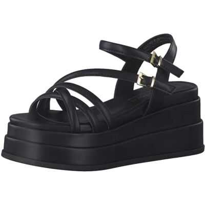 MARCO TOZZI Femme Damen Sandale cale, Noir, 39 EU - Publicité MARCO TOZZI Femme Damen Sandale cale, Noir, 39 EU - Publicité