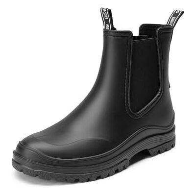DREAM PAIRS Bottes de Pluie à la Cheville pour Femme Confortables et Elégantes Botte Chelsea Imperméable Chic SDRB2405W-E,Size 37,Noir,SDRB2405W-E - Publicité DREAM PAIRS Bottes de Pluie à la Cheville pour Femme Confortables et Elégantes Botte Chelsea Imperméable Chic SDRB2405W-E,Size 37,Noir,SDRB2405W-E - Publicité