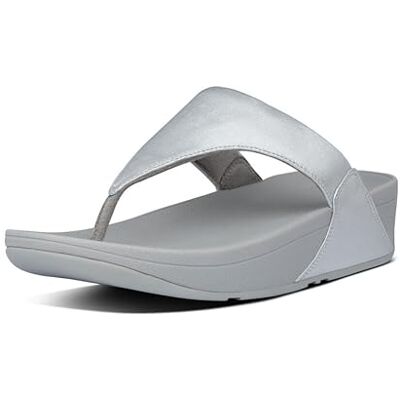 Fitflop Lulu Sandales compensées en cuir pour femme Blanc, Argenté., 9 UK - Publicité Fitflop Lulu Sandales compensées en cuir pour femme Blanc, Argenté., 9 UK - Publicité