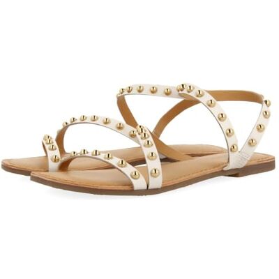 GIOSEPPO Sandales en cuir Tachas Needa, blanc, 35 EU - Publicité GIOSEPPO Sandales en cuir Tachas Needa, blanc, 35 EU - Publicité