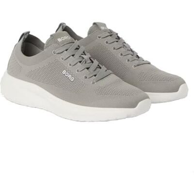 Björn Borg Baskets souples pour homme Gris Tricot polyester avec cuir Respirantes, gris, 44 EU - Publicité Björn Borg Baskets souples pour homme Gris Tricot polyester avec cuir Respirantes, gris, 44 EU - Publicité
