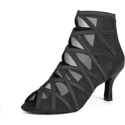 TINRYMX Chaussures de Danse Latine Femme Bout Ouvert Salsa Tango Professionnelle De Salon,L445-Noir-7.5CM,40EU - Publicité TINRYMX Chaussures de Danse Latine Femme Bout Ouvert Salsa Tango Professionnelle De Salon,L445-Noir-7.5CM,40EU - Publicité