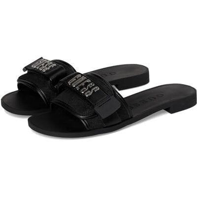 Guess Femme Elyze Sandale Plate, Noir 003, 38.5 EU - Publicité Guess Femme Elyze Sandale Plate, Noir 003, 38.5 EU - Publicité