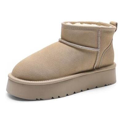 DREAM PAIRS Bottes Femme Hiver Plateforme Déperlantes Antidérapantes avec Doublure Fausse Fourrure Chaudes et Confortables,Size 38.5,Sable,DWUMSB2501 - Publicité DREAM PAIRS Bottes Femme Hiver Plateforme Déperlantes Antidérapantes avec Doublure Fausse Fourrure Chaudes et Confortables,Size 38.5,Sable,DWUMSB2501 - Publicité