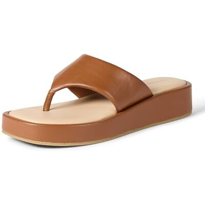 Amazon Essentials Tongs Plates Femme, Similicuir Brun Clair, 38.5 EU - Publicité Amazon Essentials Tongs Plates Femme, Similicuir Brun Clair, 38.5 EU - Publicité