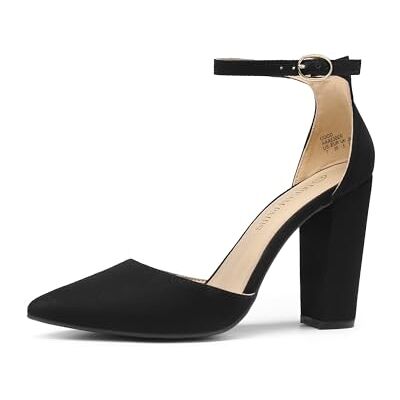 DREAM PAIRS Escarpins Femme Talon Épais 10cm Bout Pointu Chaussures de Soirée Mariage avec Bride à la Cheville Confortables Antidérapantes,Size 38,Suède/Noir,Coco - Publicité DREAM PAIRS Escarpins Femme Talon Épais 10cm Bout Pointu Chaussures de Soirée Mariage avec Bride à la Cheville Confortables Antidérapantes,Size 38,Suède/Noir,Coco - Publicité