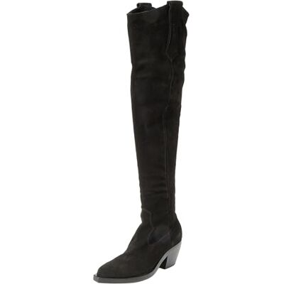 Pinko Femme Strauss Texano Cuissard Suede Botte de Western, Z99 Noir Limousine, 35 EU - Publicité Pinko Femme Strauss Texano Cuissard Suede Botte de Western, Z99 Noir Limousine, 35 EU - Publicité