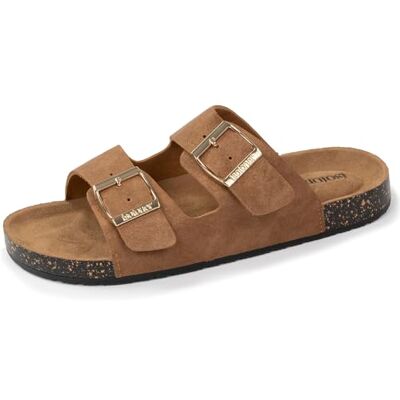 Isotoner Sandales femme à doubles brides ultra confortables, 40, camel - Publicité Isotoner Sandales femme à doubles brides ultra confortables, 40, camel - Publicité