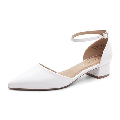 DREAM PAIRS Escarpins Femme Talon Bas Bout Pointu D'Orsay Bride Cheville Chaussures Habillees Confort,Size 38,Blanc,DWUMPU2569 - Publicité DREAM PAIRS Escarpins Femme Talon Bas Bout Pointu D'Orsay Bride Cheville Chaussures Habillees Confort,Size 38,Blanc,DWUMPU2569 - Publicité