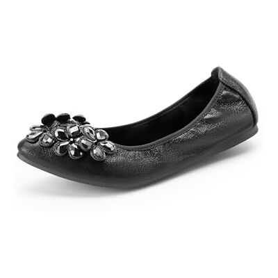 DREAM PAIRS Ballerines plates à bout pointu avec strass scintillants et pliables Confortables pour femme Pour mariage, fête, travail, conduite, noir, 40.5 EU - Publicité DREAM PAIRS Ballerines plates à bout pointu avec strass scintillants et pliables Confortables pour femme Pour mariage, fête, travail, conduite, noir, 40.5 EU - Publicité
