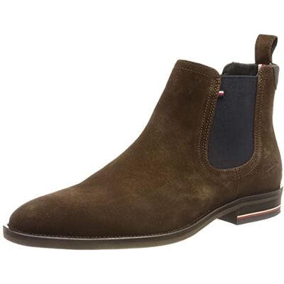 Tommy Hilfiger Homme Signature Hilfiger Suede Chelsea Botte Tendance, Marron, 45 EU - Publicité Tommy Hilfiger Homme Signature Hilfiger Suede Chelsea Botte Tendance, Marron, 45 EU - Publicité