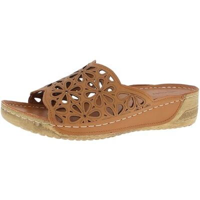 Andrea Conti Mules Plates pour Femme, Cognac, 39 EU - Publicité Andrea Conti Mules Plates pour Femme, Cognac, 39 EU - Publicité