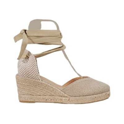 Bayona Elche — Espadrille Compensée Femme 42 / Lin Metalisé Or, Talon 5 cm, Cousue Main en Espagne - Publicité Bayona Elche — Espadrille Compensée Femme 42 / Lin Metalisé Or, Talon 5 cm, Cousue Main en Espagne - Publicité