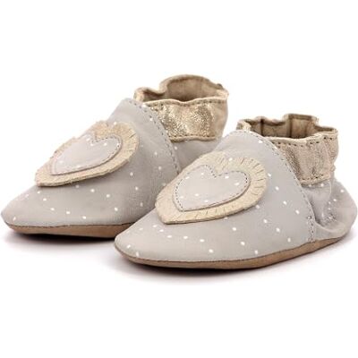 Robeez Fille Baby Tiny Heart, Gris Clair, 17/18 EU - Publicité Robeez Fille Baby Tiny Heart, Gris Clair, 17/18 EU - Publicité