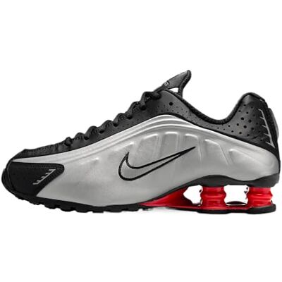 Nike Femme Shox R4 Sneaker, Black Metallic Silver Lt Crimson, 44.5 EU - Publicité Nike Femme Shox R4 Sneaker, Black Metallic Silver Lt Crimson, 44.5 EU - Publicité