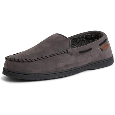 Dearfoams Homme Mocassins surpiqûres Chausson, Microsuède de Trottoir, X-Large - Publicité Dearfoams Homme Mocassins surpiqûres Chausson, Microsuède de Trottoir, X-Large - Publicité
