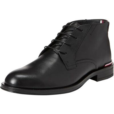 Tommy Hilfiger Bottes Basses Homme en Cuir, Noir (Black), 42 - Publicité Tommy Hilfiger Bottes Basses Homme en Cuir, Noir (Black), 42 - Publicité