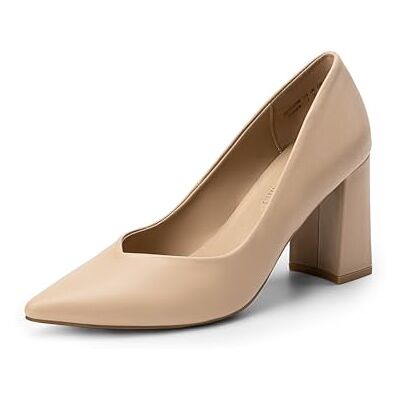 DREAM PAIRS Escarpins Femme Confort à Bout Pointu, Chaussures à Talon Bloc Élégantes pour Travail, Bureau, Mariage ou Soirée – Talon 8,5 cm,Size 36,Nue/PU,SDPU2229W - Publicité DREAM PAIRS Escarpins Femme Confort à Bout Pointu, Chaussures à Talon Bloc Élégantes pour Travail, Bureau, Mariage ou Soirée – Talon 8,5 cm,Size 36,Nue/PU,SDPU2229W - Publicité