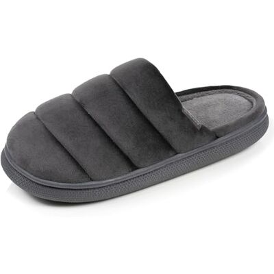 Isotoner Chaussons pantoufles Mules homme velours ultra doux, semelle bloup confort, bout fermé, 42, gris - Publicité Isotoner Chaussons pantoufles Mules homme velours ultra doux, semelle bloup confort, bout fermé, 42, gris - Publicité