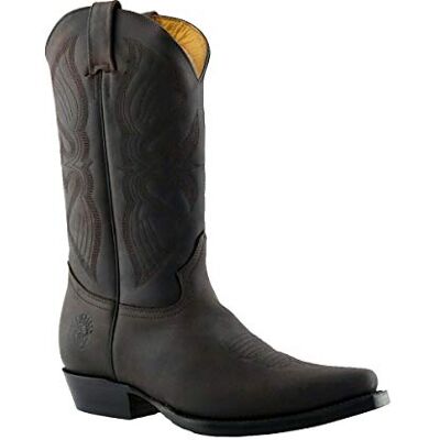 Grinders Bottes en Cuir Louisiane pour Hommes Marron Bottes de Danse Cowboy à Talons Cubains 40 - Publicité Grinders Bottes en Cuir Louisiane pour Hommes Marron Bottes de Danse Cowboy à Talons Cubains 40 - Publicité