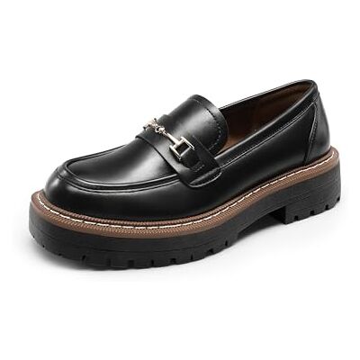 DREAM PAIRS Mocassins habillés à talon épais à enfiler pour femme, style décontracté, pour affaires, bureau, style décontracté, PU Noir, 37 EU - Publicité DREAM PAIRS Mocassins habillés à talon épais à enfiler pour femme, style décontracté, pour affaires, bureau, style décontracté, PU Noir, 37 EU - Publicité