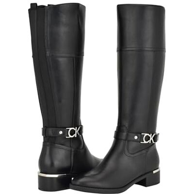 Calvin Klein Bottes hautes Daphny pour femme, noir verni, 39.5 EU - Publicité Calvin Klein Bottes hautes Daphny pour femme, noir verni, 39.5 EU - Publicité