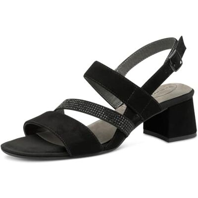 Tamaris Comfort sandales femme à talon avec détails pailletés élégantes, Black, 36 EU - Publicité Tamaris Comfort sandales femme à talon avec détails pailletés élégantes, Black, 36 EU - Publicité