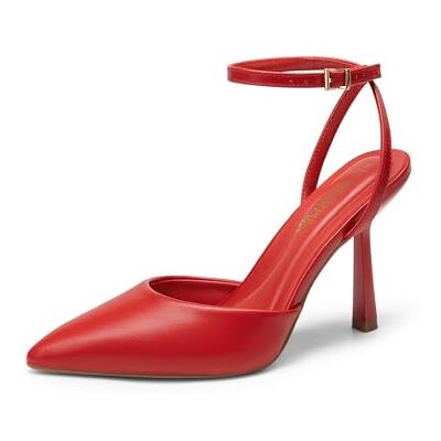 DREAM PAIRS Escarpins Femme Slingback Bout Pointu Talon Aiguille Chaussures à Talons Hauts Élégantes Bride Cheville Réglable, Escarpins Soirée Mariage Bureau Été,Size 37,Rouge-PU - Publicité DREAM PAIRS Escarpins Femme Slingback Bout Pointu Talon Aiguille Chaussures à Talons Hauts Élégantes Bride Cheville Réglable, Escarpins Soirée Mariage Bureau Été,Size 37,Rouge-PU - Publicité