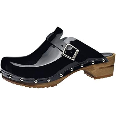 Sanita Krisla Sabots Ouverts Produit Original Fabriqué à la Main pour Femme Sabots en Cuir avec Semelle en Bois Semelle Durable Noir 42 EU - Publicité Sanita Krisla Sabots Ouverts Produit Original Fabriqué à la Main pour Femme Sabots en Cuir avec Semelle en Bois Semelle Durable Noir 42 EU - Publicité