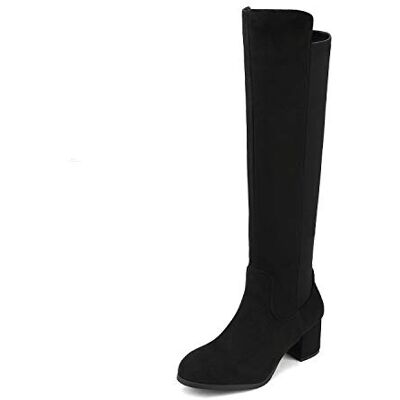 DREAM PAIRS Bottes Hautes pour Femmes Confortable et Résistante Bottines à Talon Bloc avec Boucle Réglable,Size 36.5,Noir,Jennifer-3 - Publicité DREAM PAIRS Bottes Hautes pour Femmes Confortable et Résistante Bottines à Talon Bloc avec Boucle Réglable,Size 36.5,Noir,Jennifer-3 - Publicité