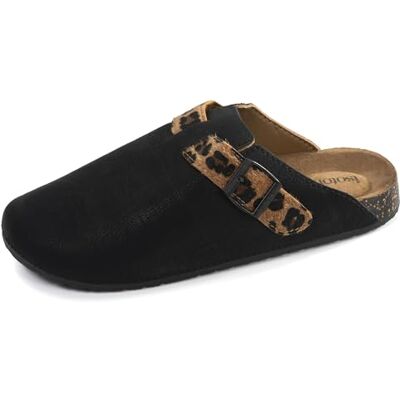 Isotoner Sabots Femme Semelle Extra-Flex, légers, Patch Talon Confort, 36, Noir/léopard - Publicité Isotoner Sabots Femme Semelle Extra-Flex, légers, Patch Talon Confort, 36, Noir/léopard - Publicité