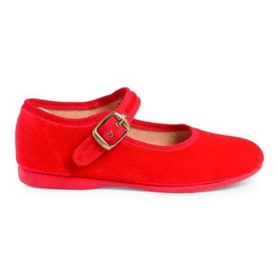 Pisamonas Merceditas niña terciopelo Hebilla Talla 27 en Color Rojo - Publicité Pisamonas Merceditas niña terciopelo Hebilla Talla 27 en Color Rojo - Publicité