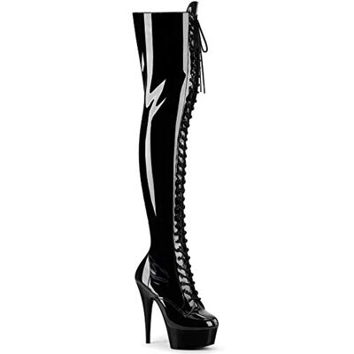Pleaser DELIGHT-3023, Cuissardes femme, Schwarz (Schwarz (Blk Str Pat/Blk)), 39 EU (6 Damen UK) - Publicité Pleaser DELIGHT-3023, Cuissardes femme, Schwarz (Schwarz (Blk Str Pat/Blk)), 39 EU (6 Damen UK) - Publicité