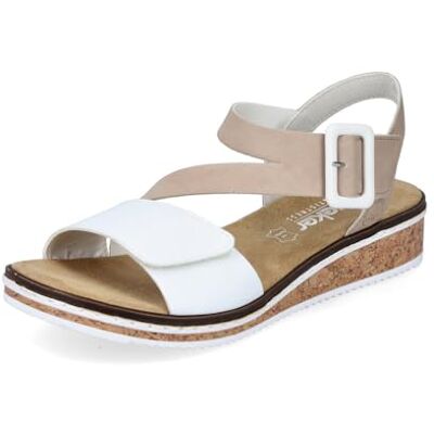 Rieker Femme Sandales V3660, Dame Sandales Fines,Chaussure d'été,Sandale d'été,Confortable,Plate,Blanc (Weiss Kombi / 80),37 EU / 4 UK - Publicité Rieker Femme Sandales V3660, Dame Sandales Fines,Chaussure d'été,Sandale d'été,Confortable,Plate,Blanc (Weiss Kombi / 80),37 EU / 4 UK - Publicité